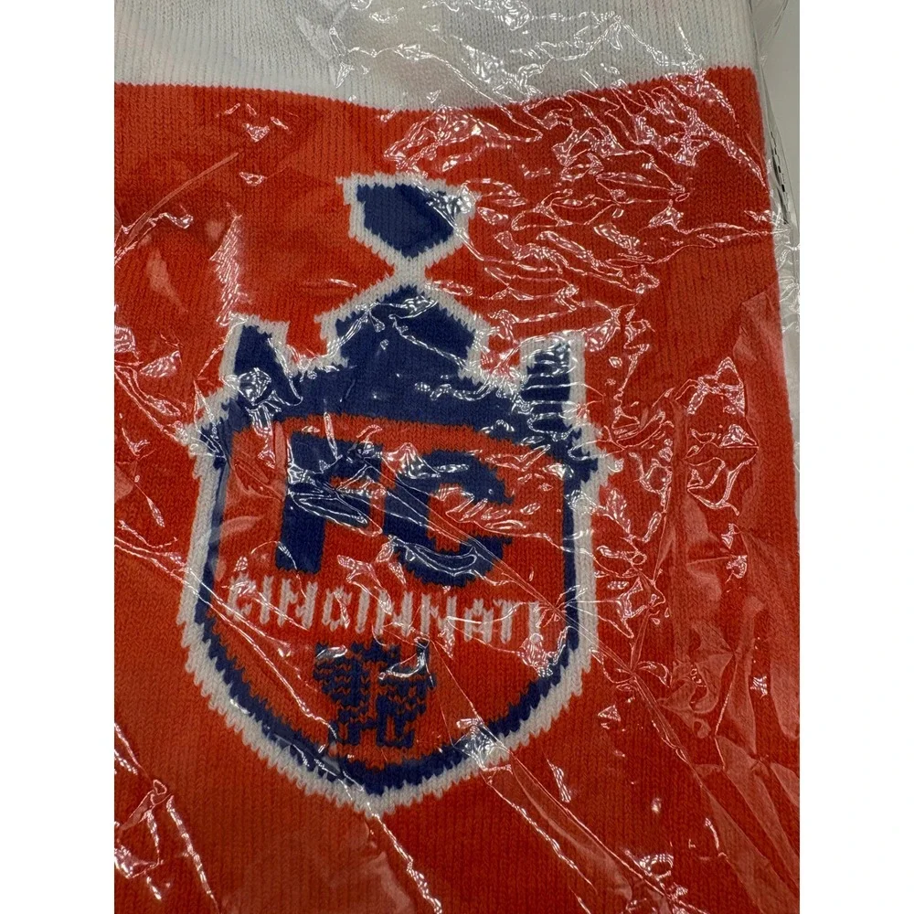 Official FC Cincinnati MLS Soccer Scarf - Orange/Blue/White Knit Fan Gear